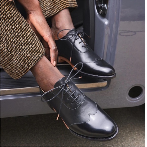 The Office of Angela Scott Mr. Evans Wingtip Oxford Shoe Loafer Black size 40 - Picture 12 of 12